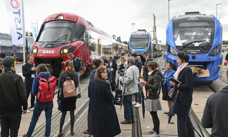 在2022年InnoTrans展上展出的火车