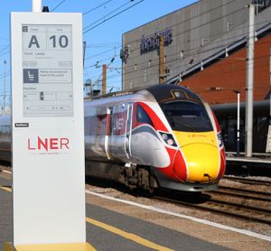 LNER Doncaster digital screen trial image