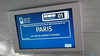 新欧洲之星e320的乘客信息屏幕