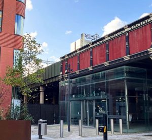 Salford Central station entrance.