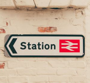 Train station sign