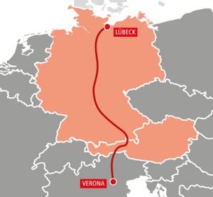 维罗纳到Lübeck直达列车由ÖBB铁路货运集团推出