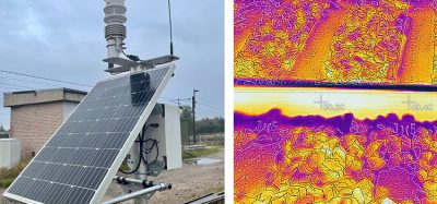 一个气象站与轨道温度的红外图像合成。