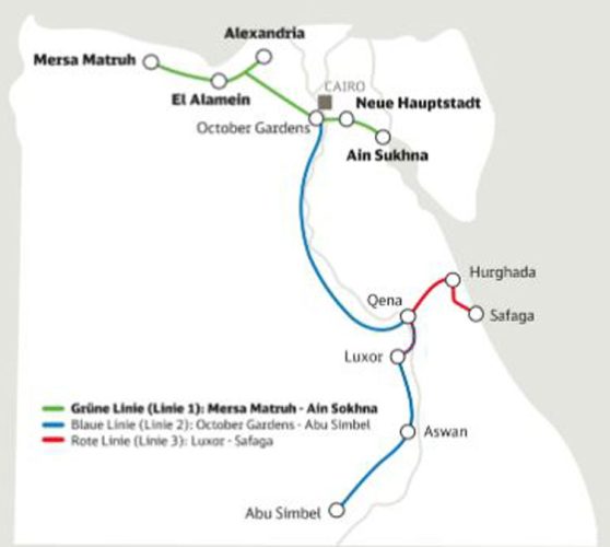 DB IO埃及高铁地图