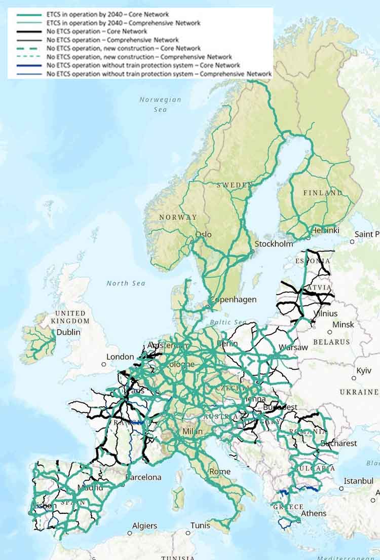 审查了到2040年欧盟27 + NO + CH的ERTMS部署计划。