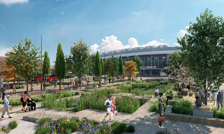 公共空间设计为HS2的West London'Super-Hub'站推出