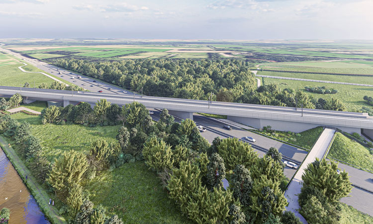 HS2将率先在高速公路上建造英国首个“箱滑”桥